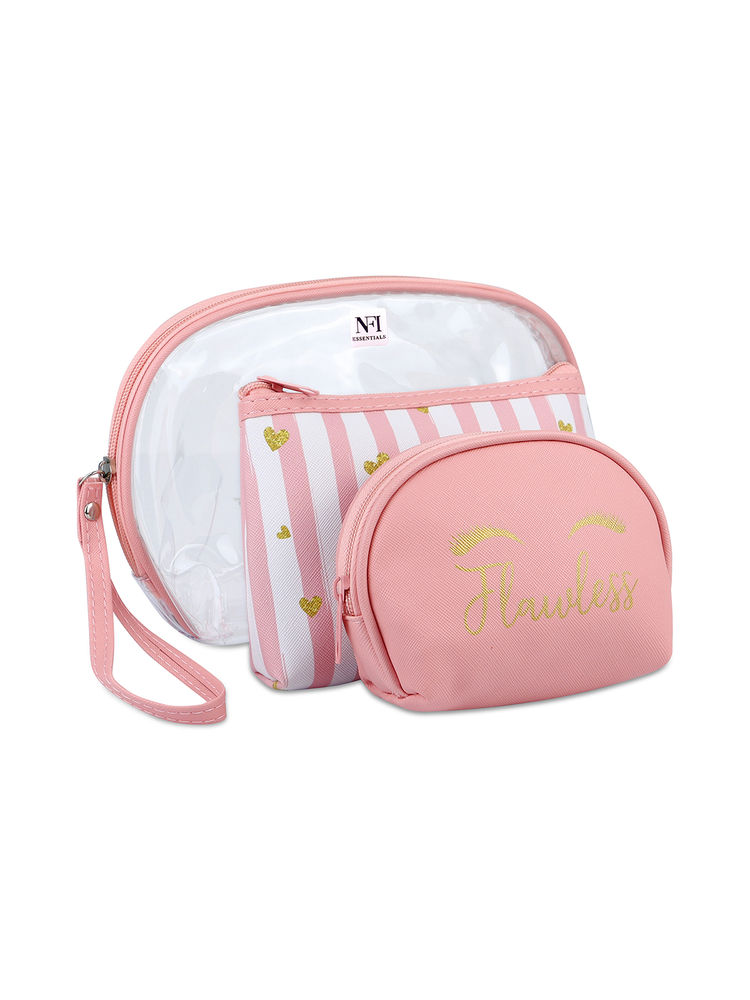 NFI Essentials Cosmetic Pouch for Women (Set of 3)