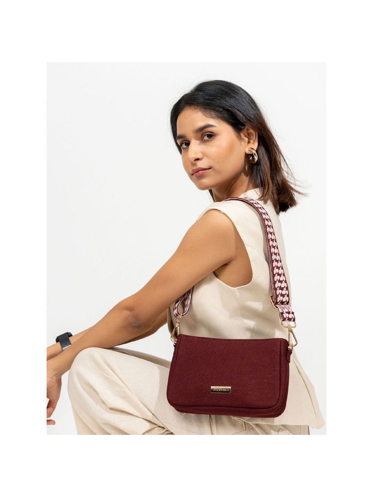 Joon Blu Solid Cherry Maroon Sling Bag (S)-image-11