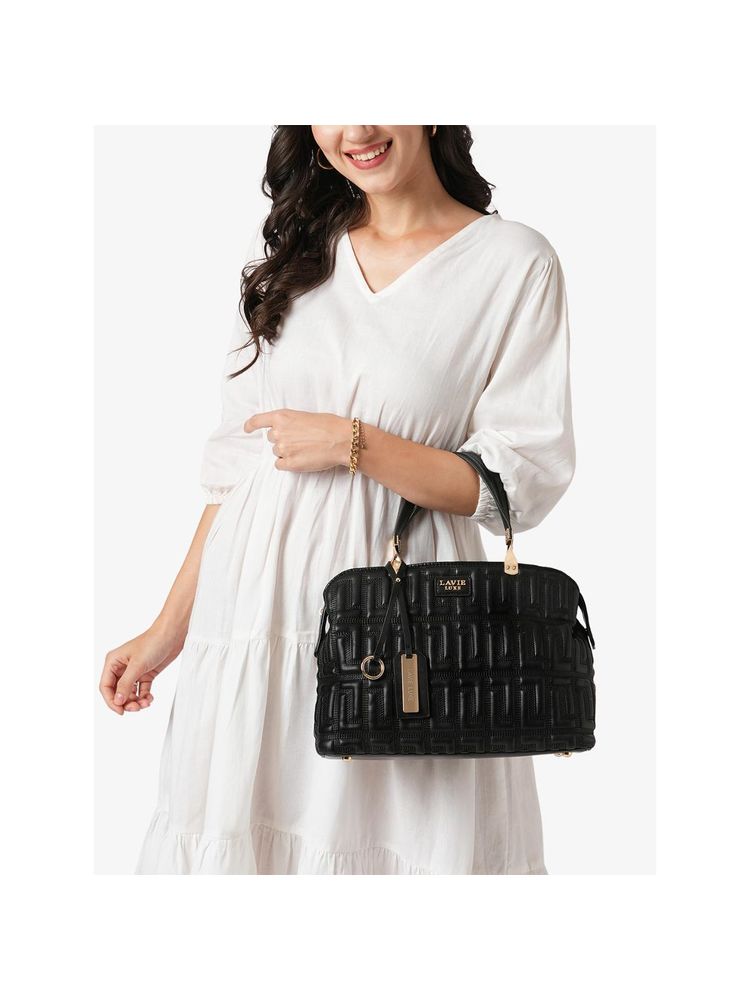 Lavie Luxe Juli25 Medium 3Compartment satchel (Black) (Large)-picture-10