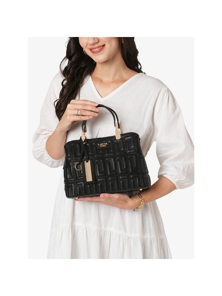 Lavie Luxe Juli25 Small 3Compartment satchel (Black) (Medium)-image-22