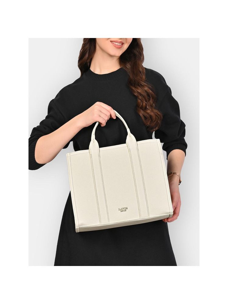 Lavie Luxe Womens Off White Cobs25 Satchel Bag with Detachable Strap-picture-26