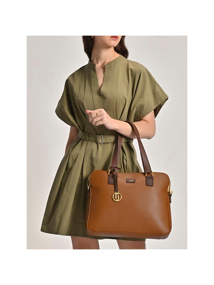 Lavie Luxe Tan Women's Mento25 Laptop Bag (L)-image-26
