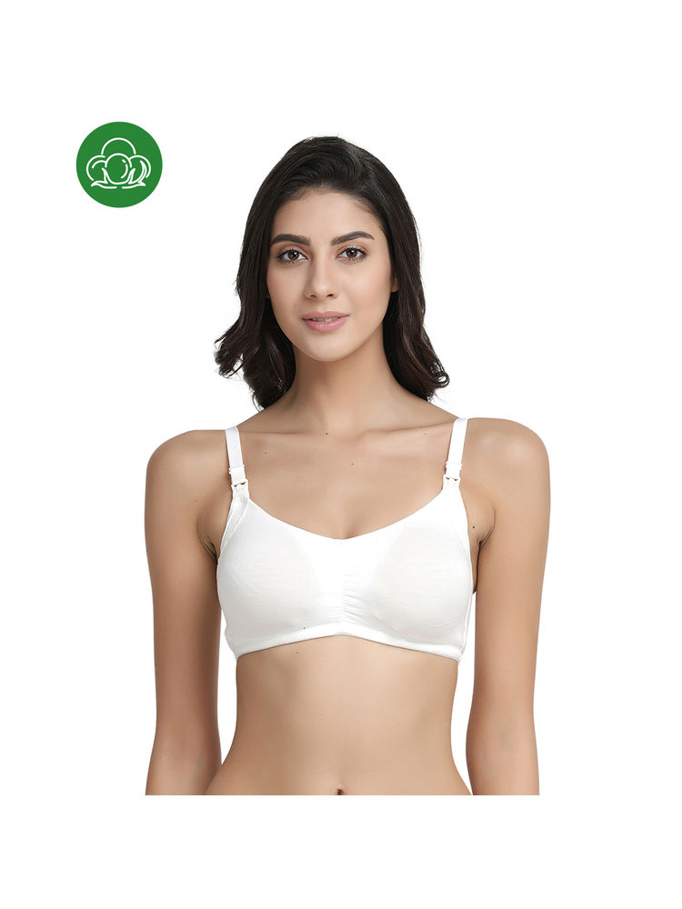 Inner Sense Women's Full Cup Nursing Bra - White