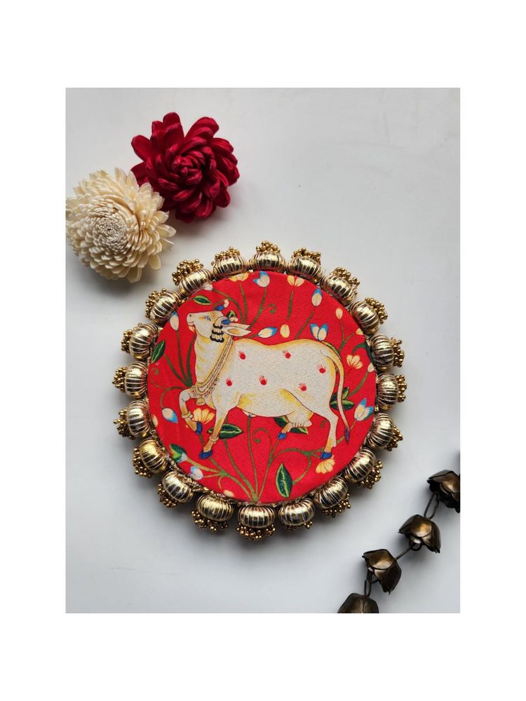 Forestkraft Kamdhenu Cow Decorative Plate Rangoli-picture-14