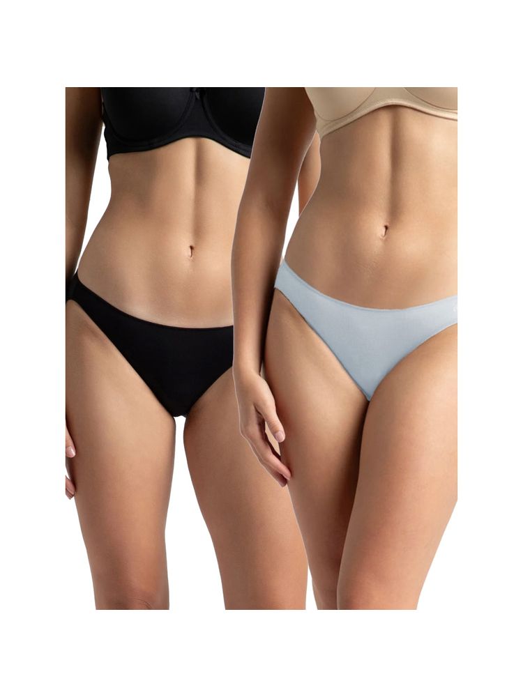 Jockey 1803 Women Micro Modal Elastane Bikini - Kentucky Blue and Black (Pack of 2)-picture-26