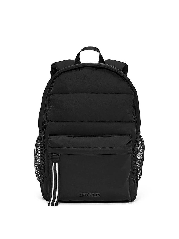 Victoria's Secret Black Quilted Puffer Backpack-image-4