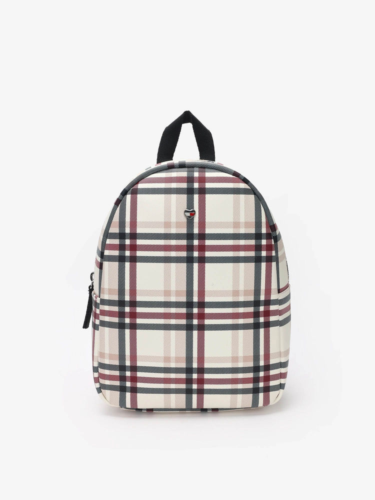 Tommy Hilfiger Checks White Polyester Backpack-image-36