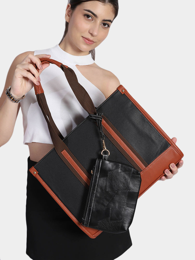 MINI WESST Women's Tote Bag with Pouch and Adjustable Shoulder Strap (Set of 2)-picture-18