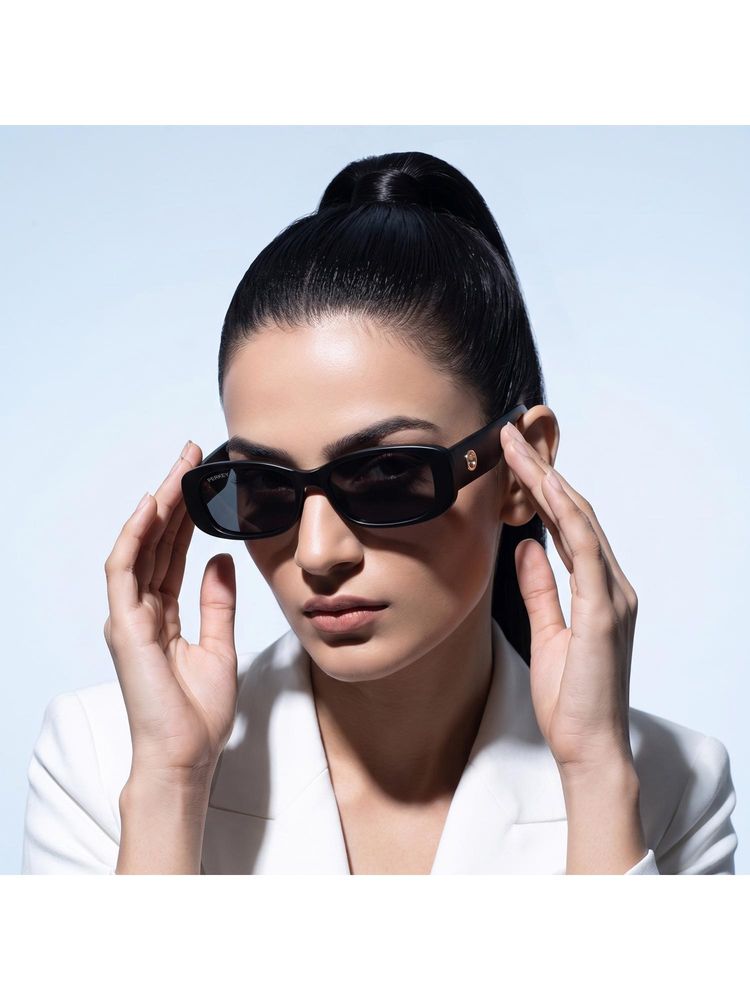 PERKEY Unisex Rectangle UV Protected Polarized Black Sunglasses - PRKY006-C1 (53)-picture-13