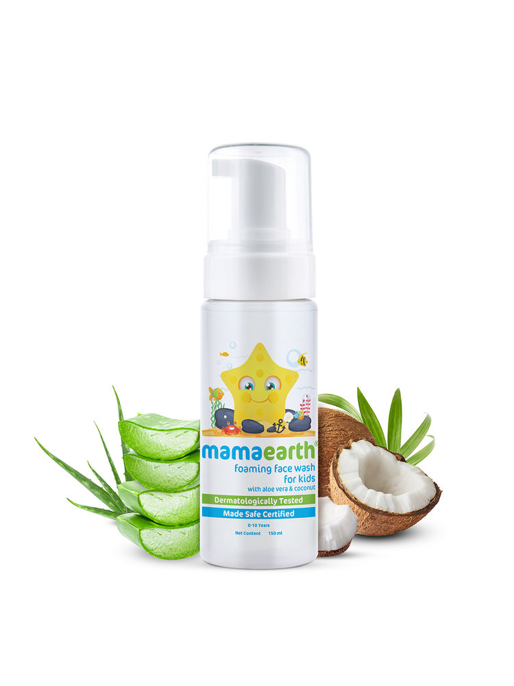 Mamaearth Foaming Face Wash For Kids With Aloe Vera & Coconut For Gentle Cleansing-image-2