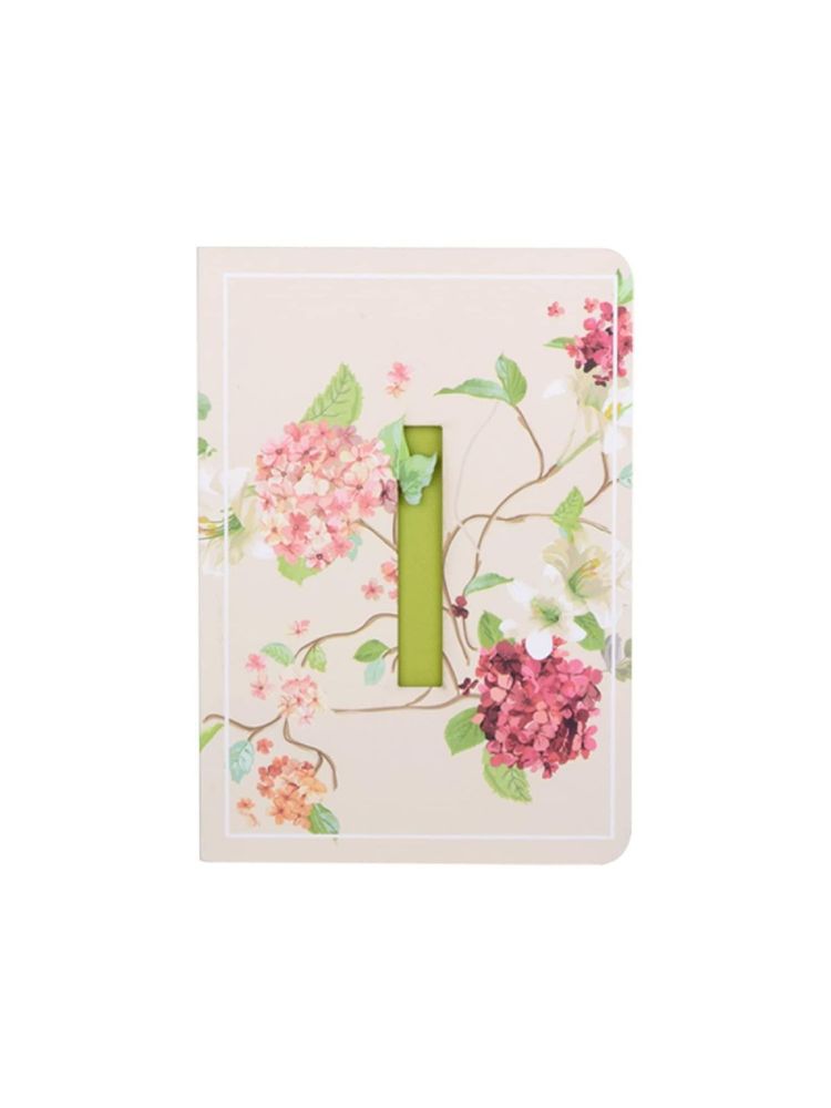 Doodle Initial I - Floral Monogram Notebook
