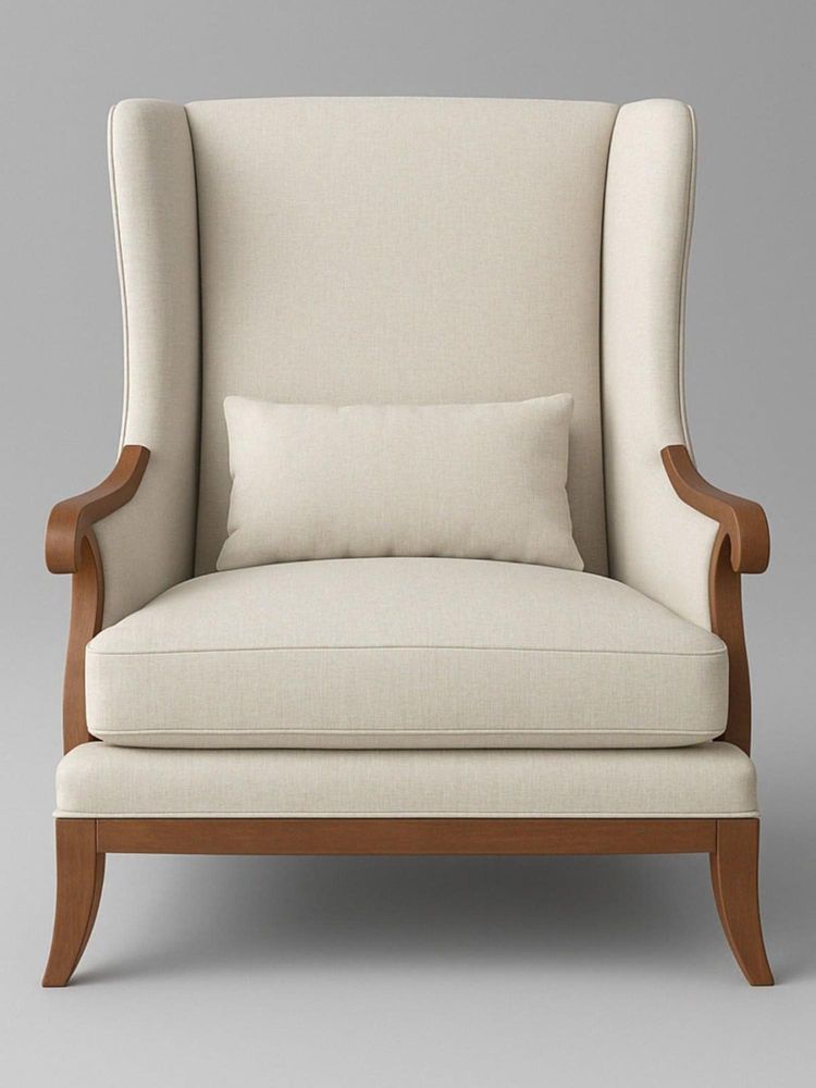 JABRIX Premium Beige Thick Padded Velvet Sofa Lounge Chair with Cushion-picture-11