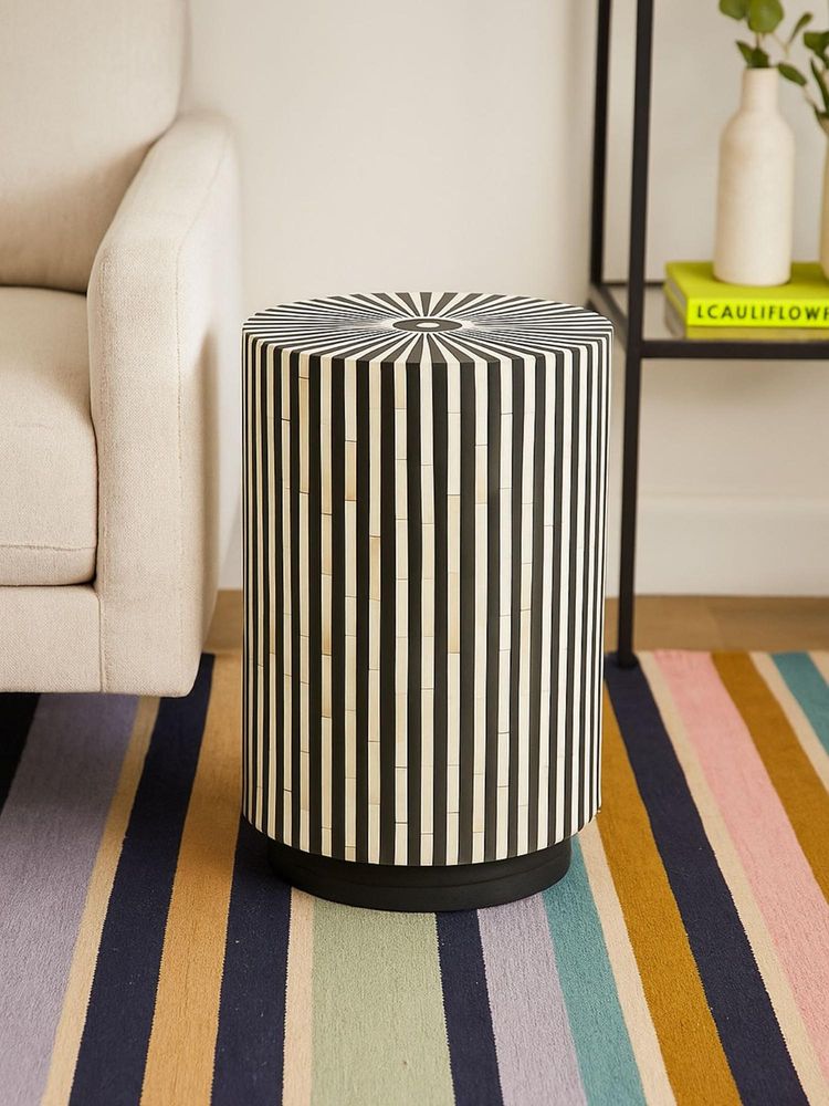 JABRIX Handmade Bone Inlay Side End Table-image-2