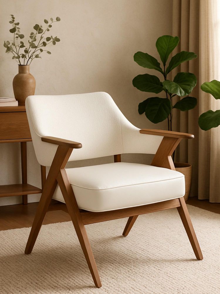 JABRIX Handcrafted Mid-Century Accent Chair-image-6
