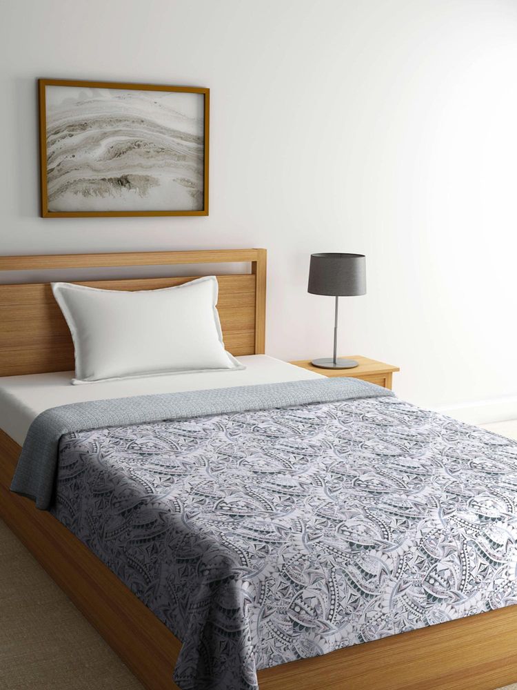 FABINALIV Multi-Color Abstract Reversible 300 GSM Pure Cotton Bed Dohar (Single)-picture-14