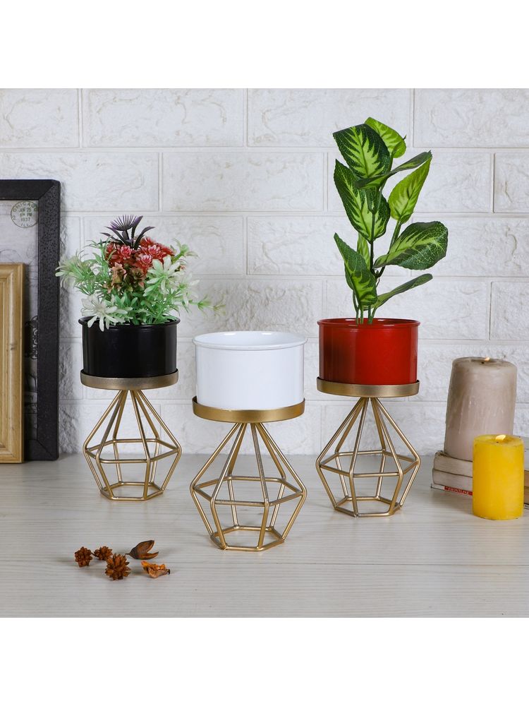 Amaya Decors Diamond Metal Planter Set of 3-picture-12