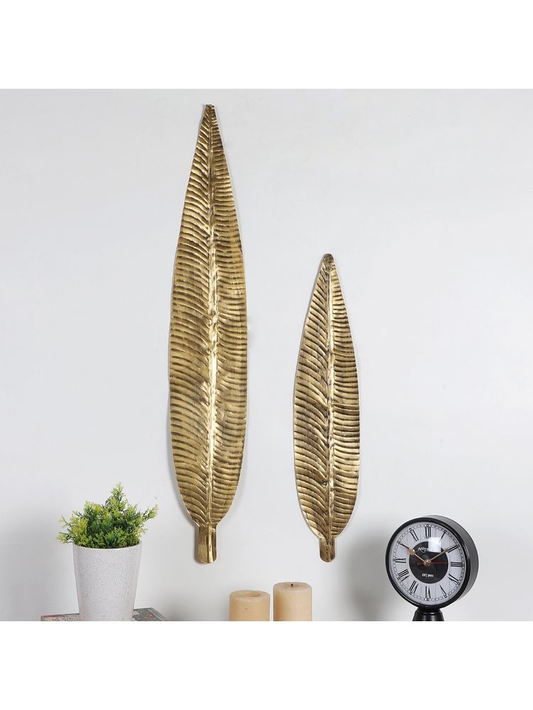 Amaya Decors Long Antique Leaves Wall Decor Set of 2-image-40