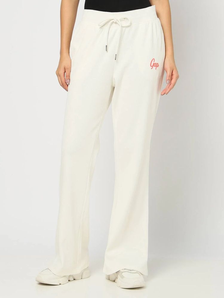 gap fashion GAP Women Logo Wide Leg White Track Pant-picture-12
