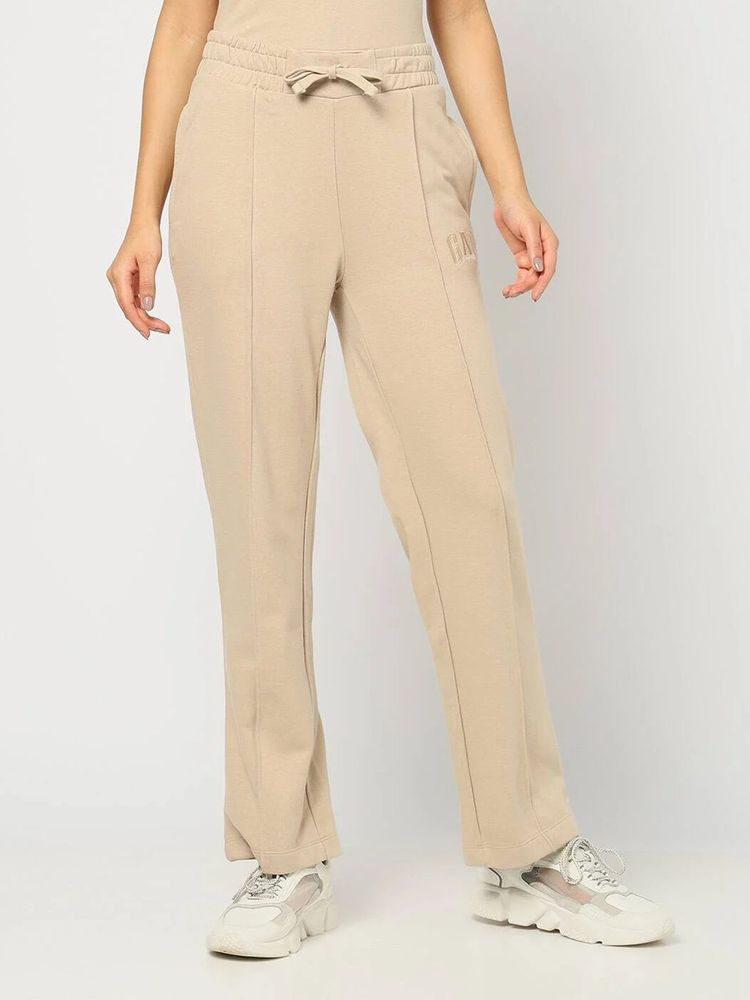 GAP Women Logo Mid Rise Beige Track Pant-image-7