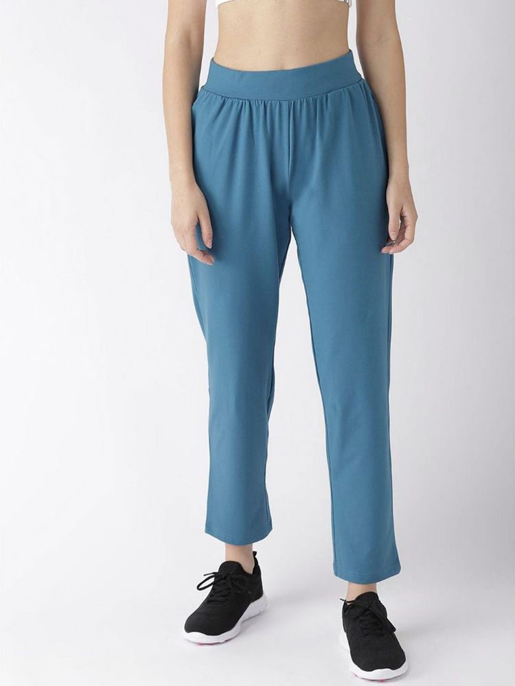 Alcis Women Solid Blue High Rise Track Pant-picture-16