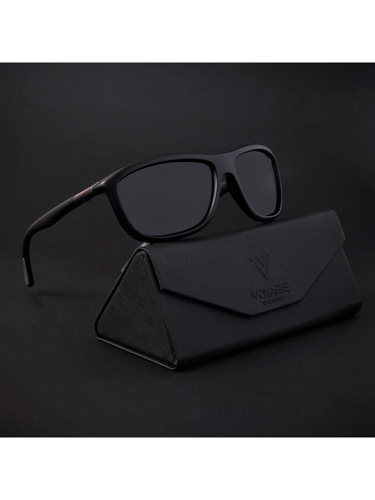 Voyage Matt Black Polarized Wrap Around Sunglasses for Men & Women - 20079PMG4451-image-38
