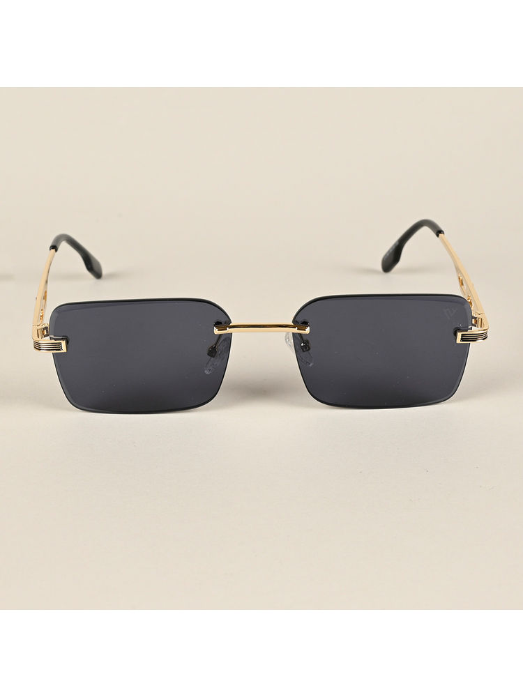 Voyage UV Protected & Rim-Less Black Rectangle Sunglasses for Unisex Adult - 2A755MG4217