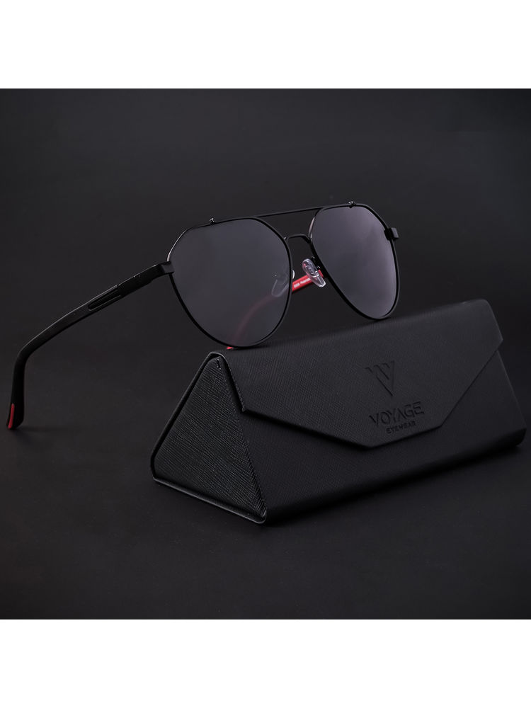 Voyage Black Polarized Pilot Sunglasses for Men & Women - 8009PMG4286-picture-17