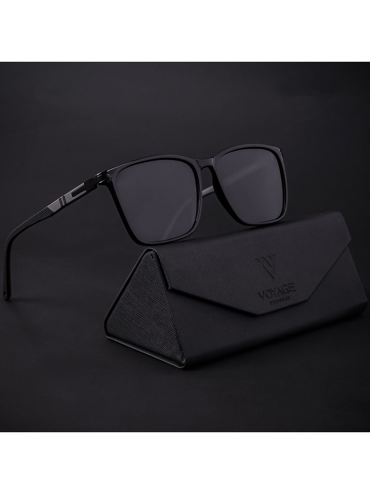 Voyage Shine Black Polarized Wayfarer Sunglasses for Men & Women - TR8077PMG4484-image-8