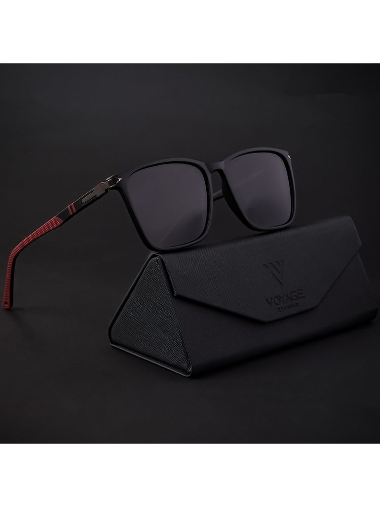 Voyage Matt Black Polarized Wayfarer Sunglasses for Men & Women - TR8077PMG4486-image-36