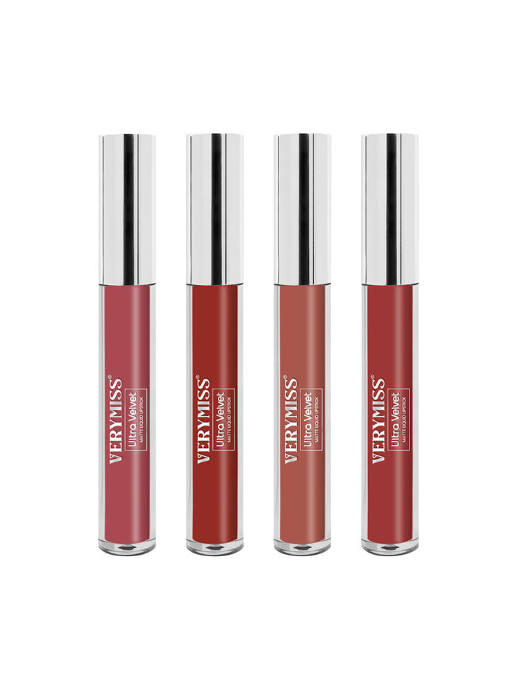 VERYMISS Set Of 4 Long Stay Velvet Matte Non Transfer Lip Color Combo 1-picture-17