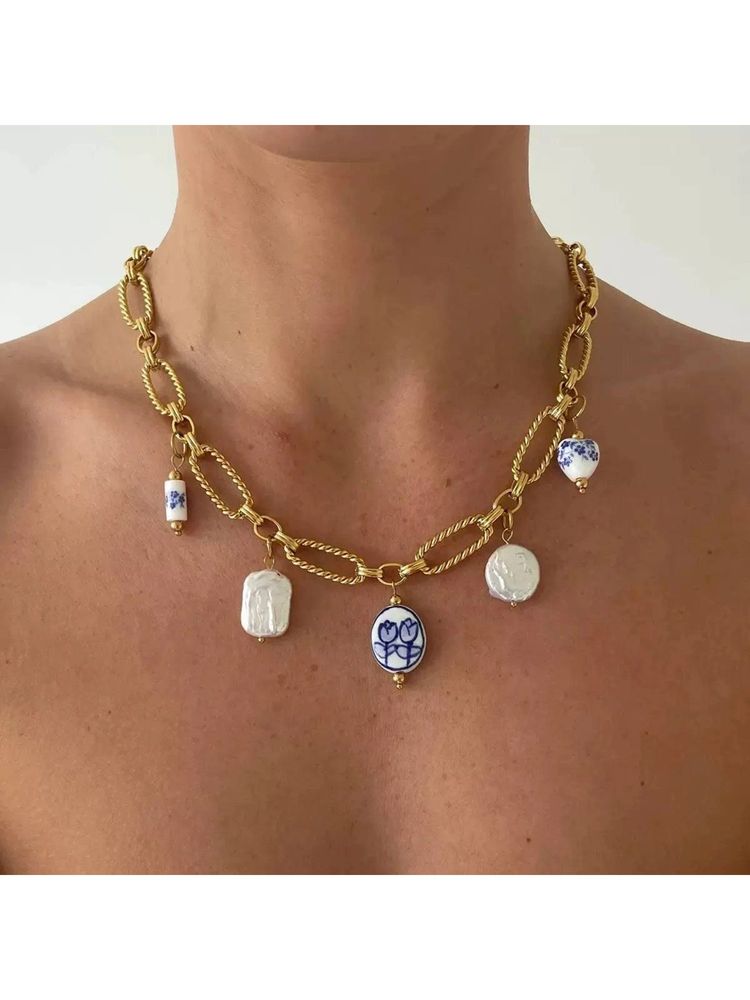 Mitali Jain White Marina Necklace-image-15