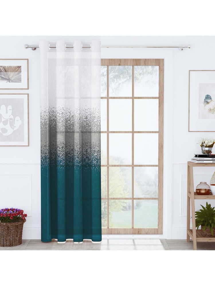 Story@Home Polyester Long Door curtain long, Teal & White, Pixel (9 Feet)-image-18
