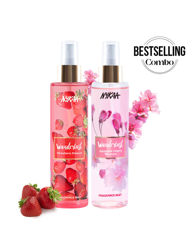 Wanderlust Floral & Fruity Body Mist Combo - Japanese Cherry Blossom & Strawberry Daiquiri