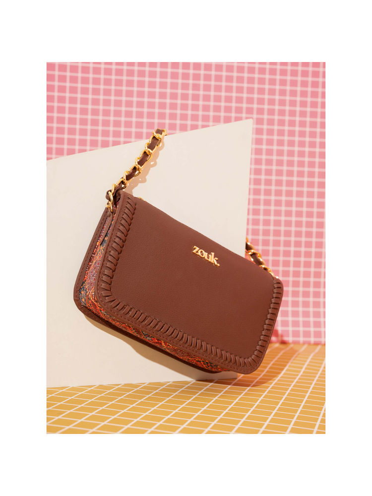 Zouk Women Multi-Color Bhuj Rabari Aalya Baguette Handbag-picture-11