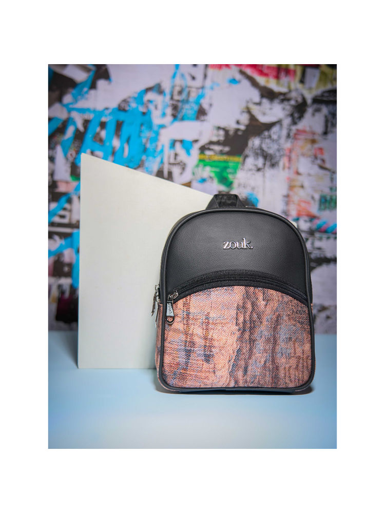 Zouk Women Orange Ladakh Impasto Dalila Mini Backpack-image-3