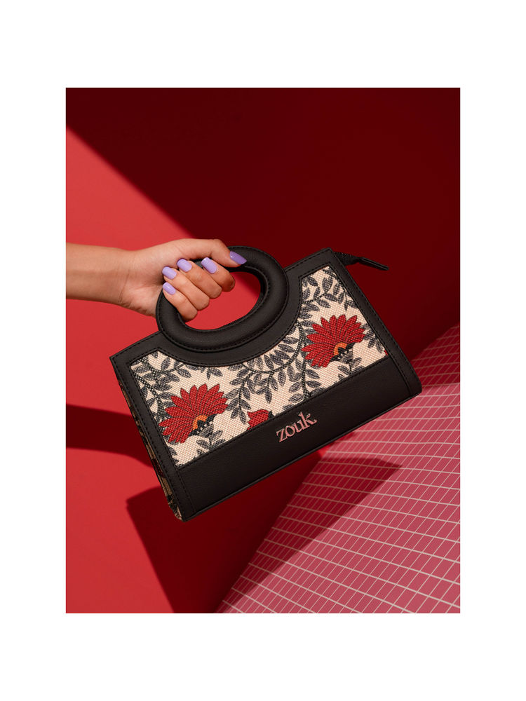 Zouk Women Beige Mandala Print Zoe Sling Bag-image-3
