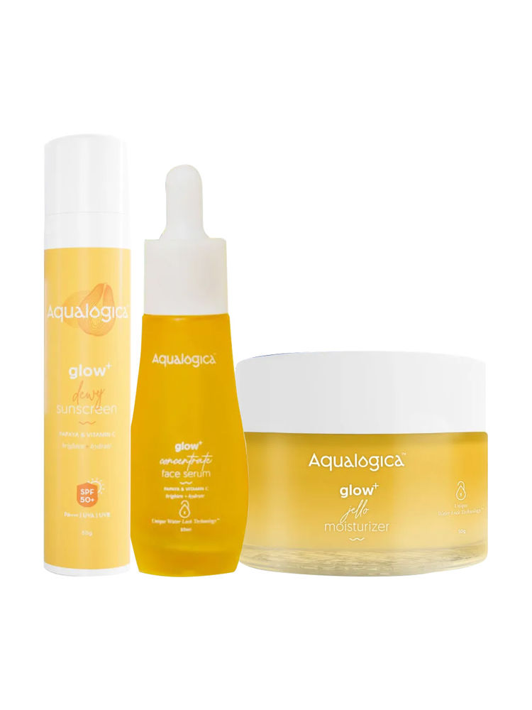 Aqualogica Bright Essentials Combo Sunscreen + Face Serum + Gel Moisturizer