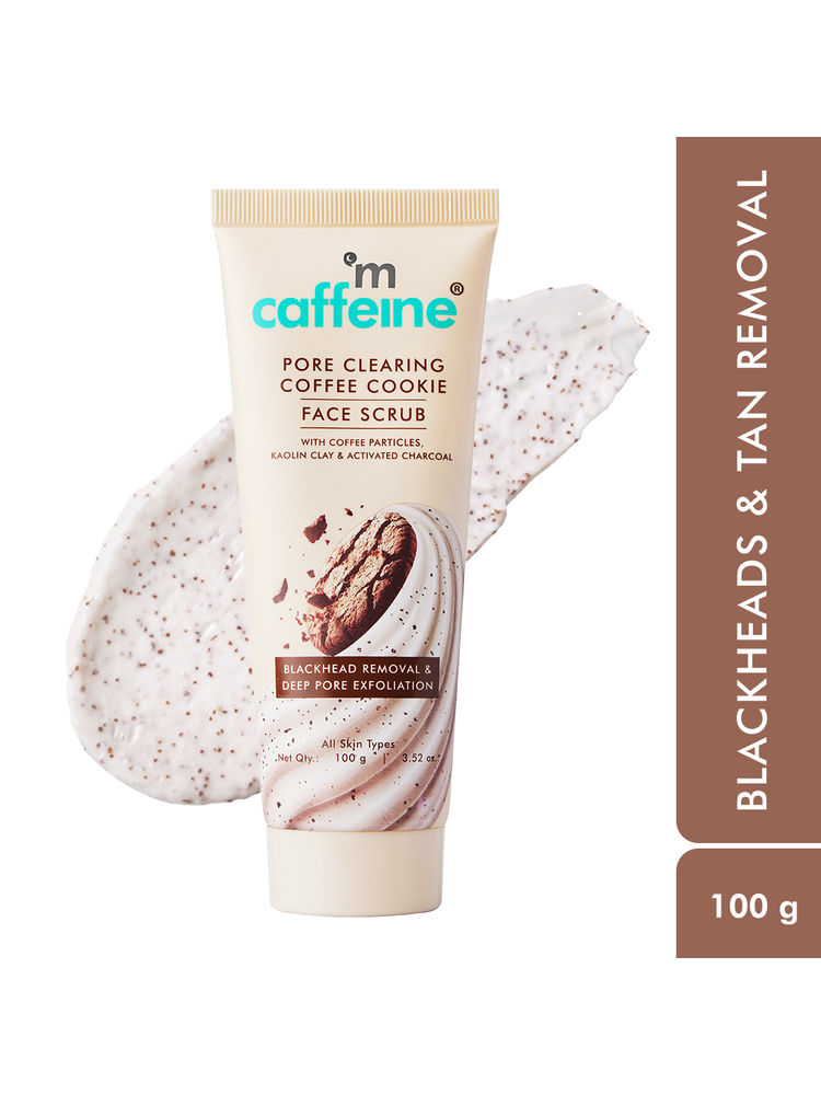 MCaffeine 4.5% Exfoliants Pore Clearing Coffee Cookie Face Scrub Remove Blackheads, Detan & Glow