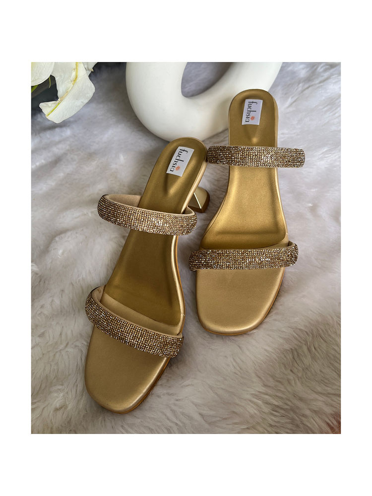 Fuchsia by Aashka Mehta Gold Beautifully Slider Heels-picture-20