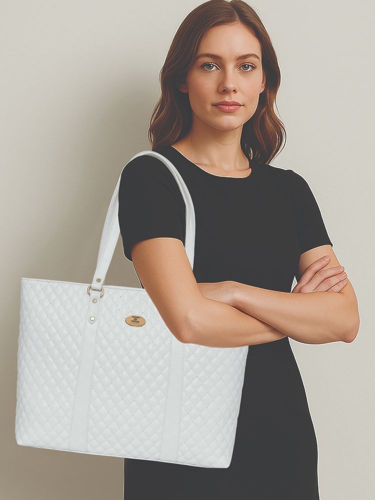 ESBEDA Off White Colour Office Travel Tote Bag For Women-image-31
