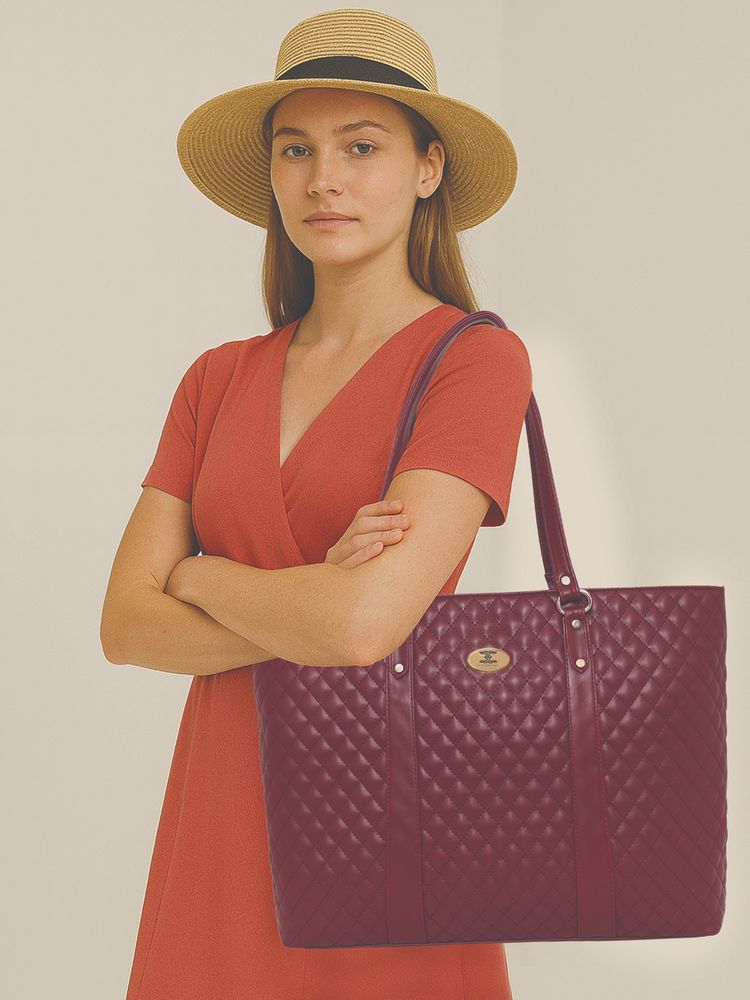 ESBEDA Maroon Colour Office Travel Tote Bag For Women-picture-27