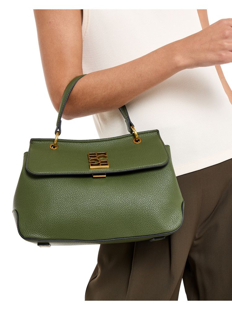 BCBG Green Top Handle Satchel Bag and Detachable Strap-image-14