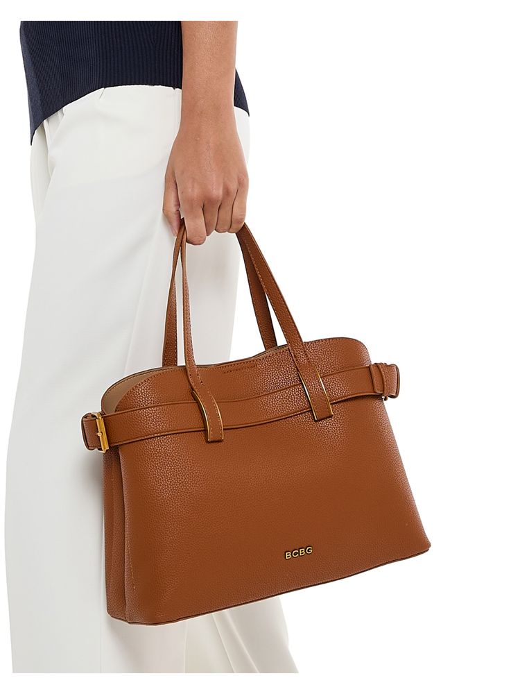 BCBG Tan Top Handle Handbag and Detachable Strap-picture-25
