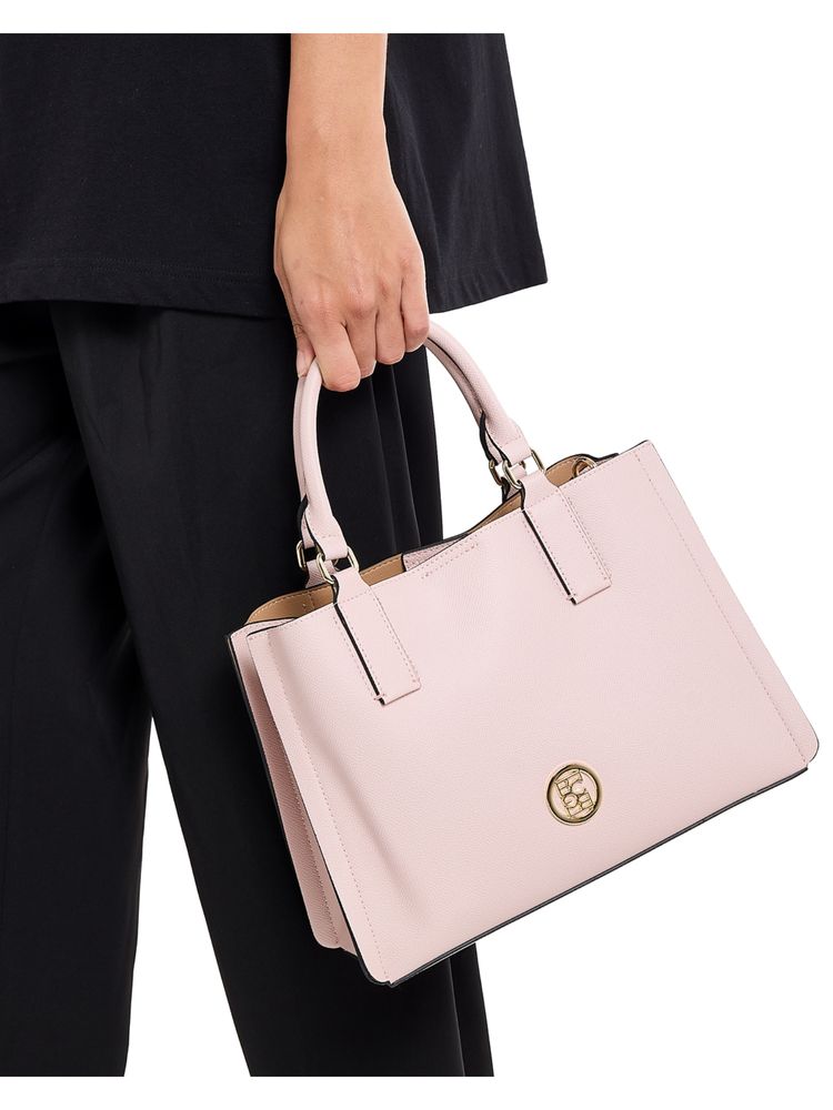 BCBG Pink Solid Handheld Bag and Detachable Strap-image-27