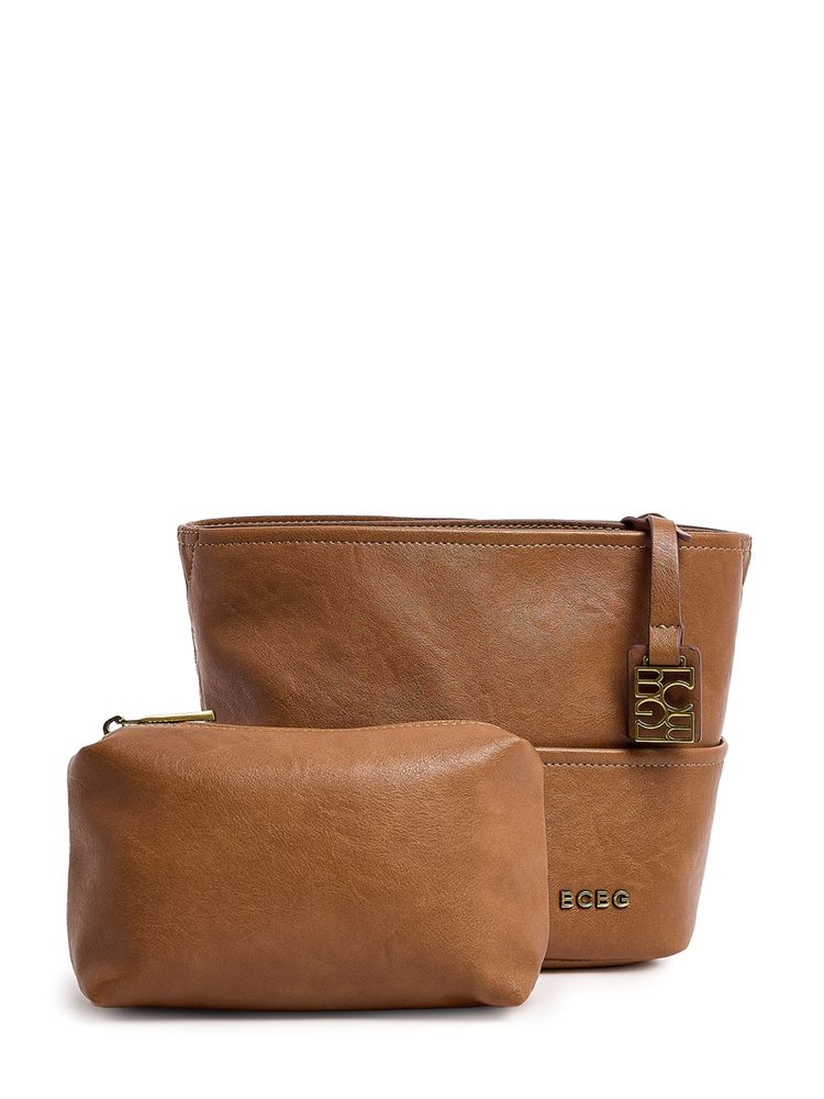 BCBG Tan Logo Detail Crossbody Bag with Pouch-picture-20