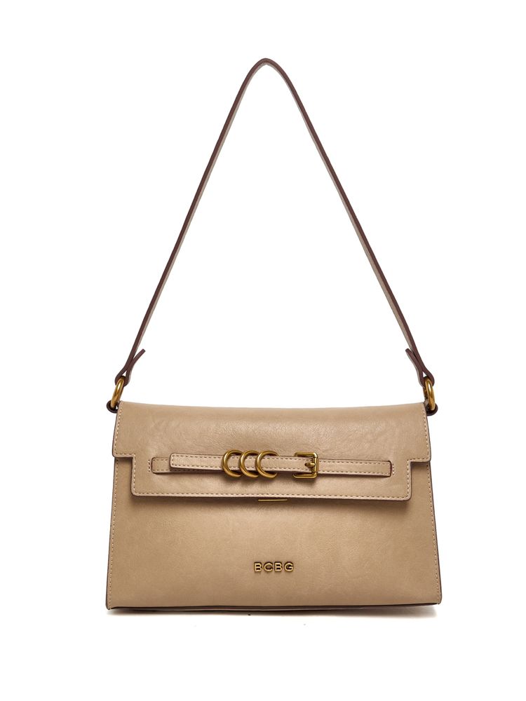BCBG Beige Logo Detail Shoulder Bag and Detachable Strap-picture-13