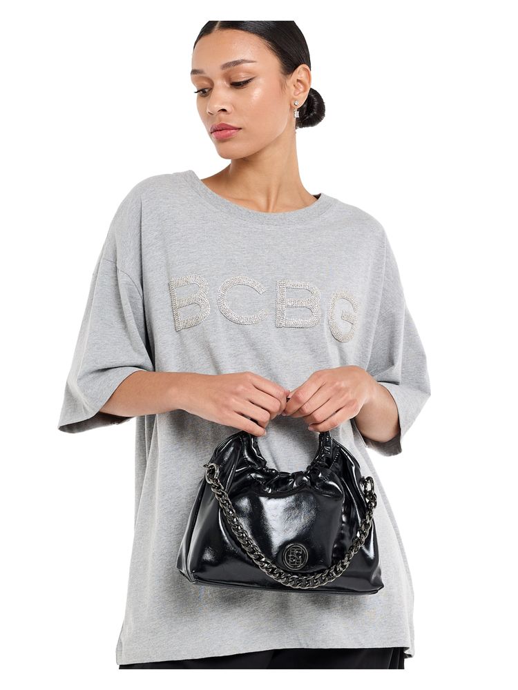 BCBG Black Solid Handheld Bag-image-30