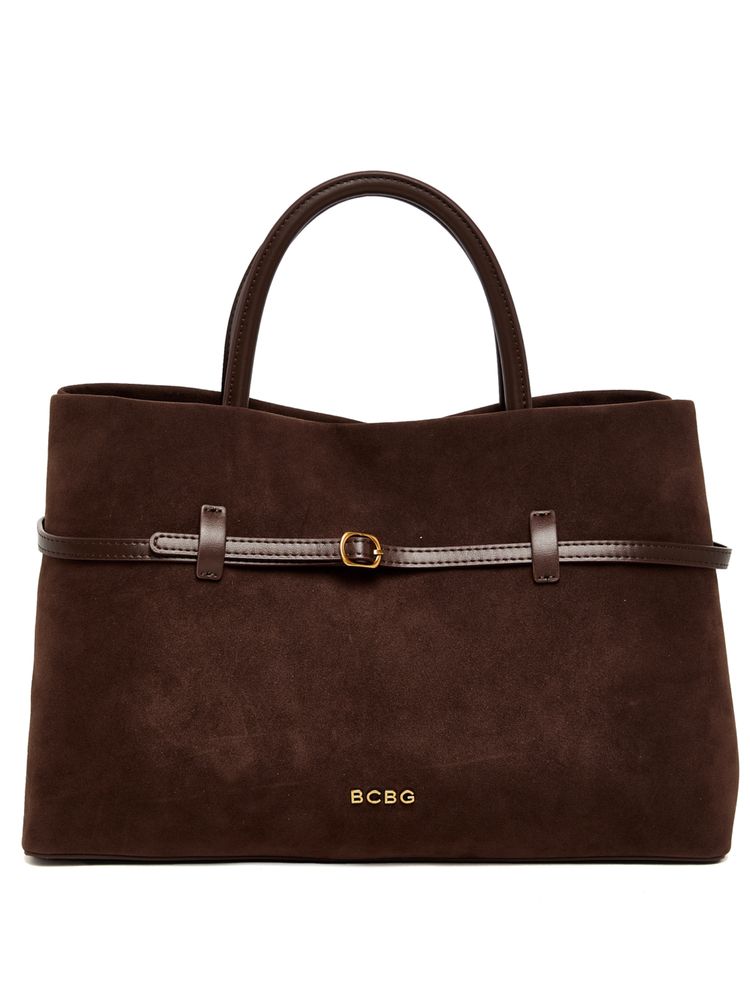 BCBG Brown Top Handle Satchel Bag and Detachable Strap-picture-14