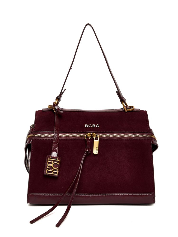 BCBG Maroon Top Handle Shoulder Bag and Detachable Strap-picture-18