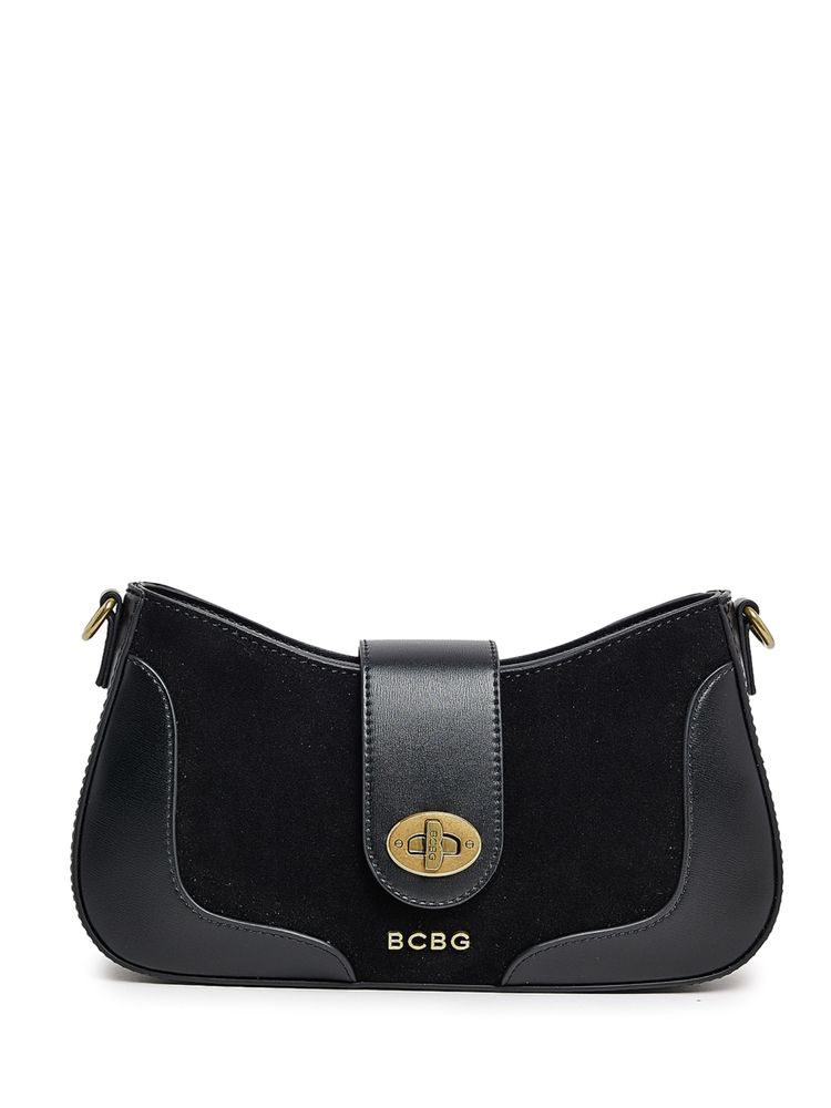 BCBG Black Logo Detail Shoulder Bag and Detachable Strap-picture-24